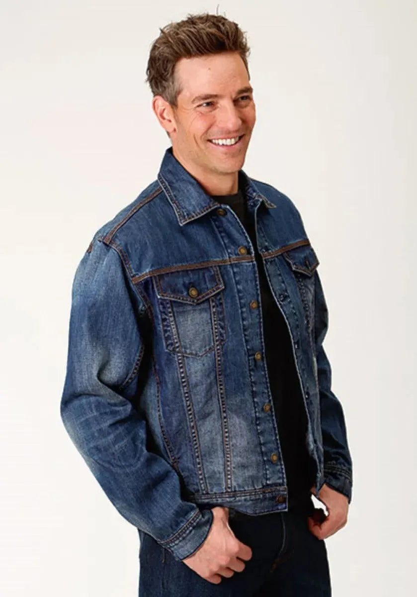 Stetson Denim Jacket with Logo (Blue) - Men's Denim Jacket - Hatcountry