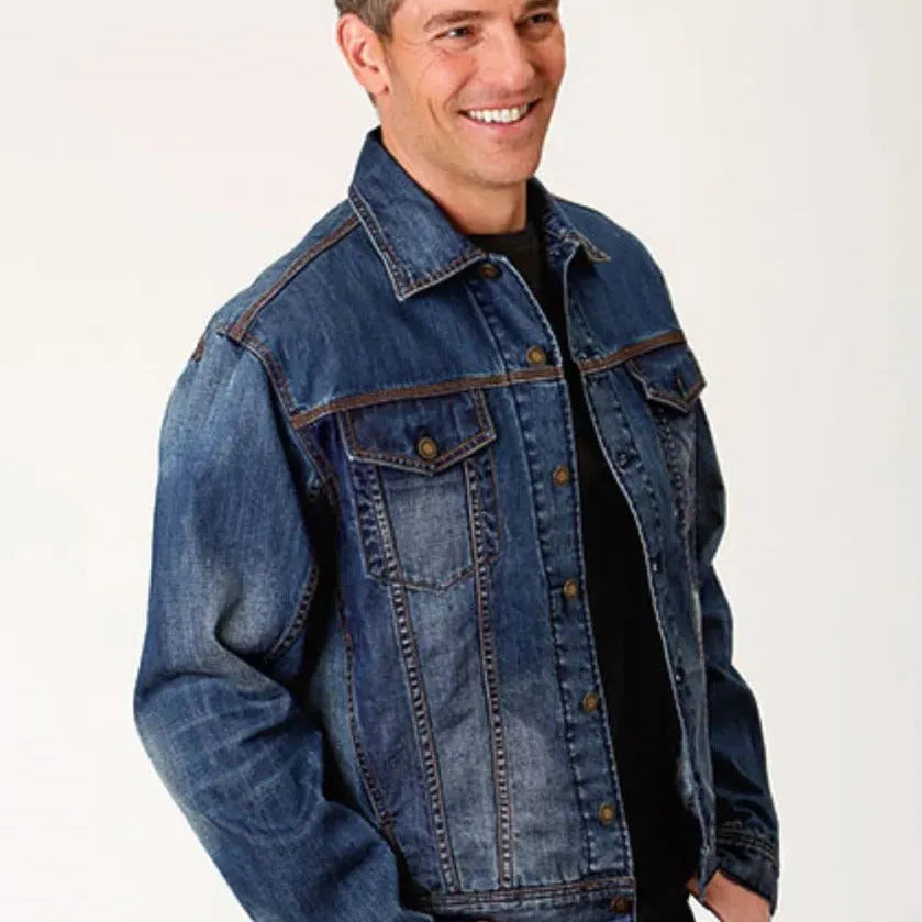 Stetson Denim Jacket with Logo (Blue) - Men's Denim Jacket - Hatcountry
