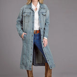 Stetson Stretch Maxi Length (Light Wash) - Women's Denim Jacket