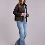Stetson Cowgirl Embroidery (Dark Brown) - Women's Canvas Jacket