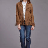 Stetson Fringed Straight Front (Brown) - Women's Lamb Suede Jacket