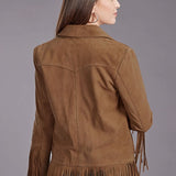 Stetson Fringed Straight Front (Brown) - Women's Lamb Suede Jacket