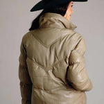 Stetson Chevron Quilted Puffy (Brown) - Women's Leather Jacket - Hatcountry