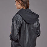 Stetson Hooded Jean Style (Black) - Women's Leather Jacket
