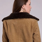 Stetson Cropped Button Front (Chestnut) - Women's Suede Leather Jacket