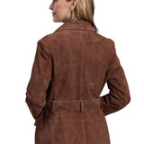 Stetson Oversized Blazer (Brown) - Women's Suede Leather Jacket