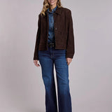 Stetson Boxy Collar (Chocolate) - Women's Suede Leather Jacket