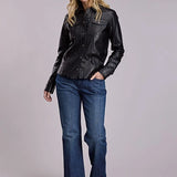 Stetson Western Shirt (Black) - Women's Leather Jacket