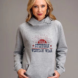 Stetson USA Sunburst Logo (Grey) - Women's Hoodie Sweatshirt