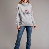 Stetson USA Sunburst Logo (Grey) - Women's Hoodie Sweatshirt