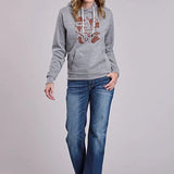 Stetson Western Print (Grey) - Women's Hoodie Sweatshirt