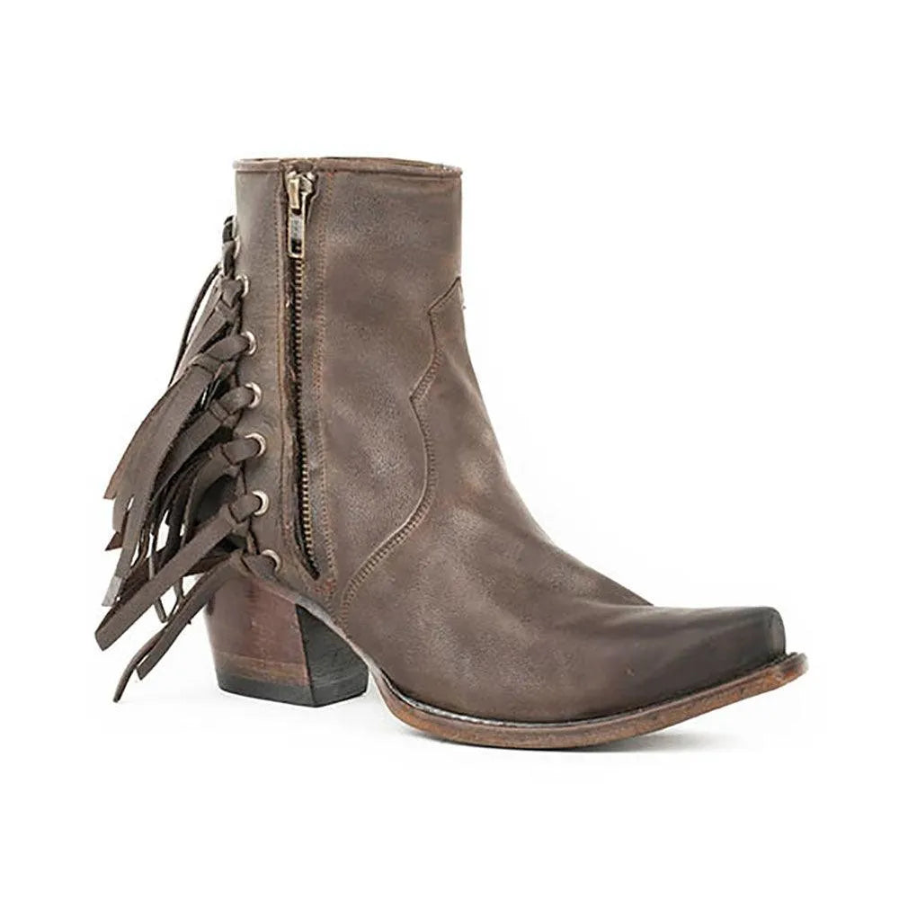Stetson Evie (Brown) - Leather Cowgirl Shoe Boot - Hatcountry
