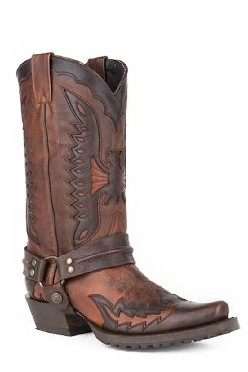 Stetson Soaring Eagle Biker (Brown) - Men's Cowboy Boot - Hatcountry