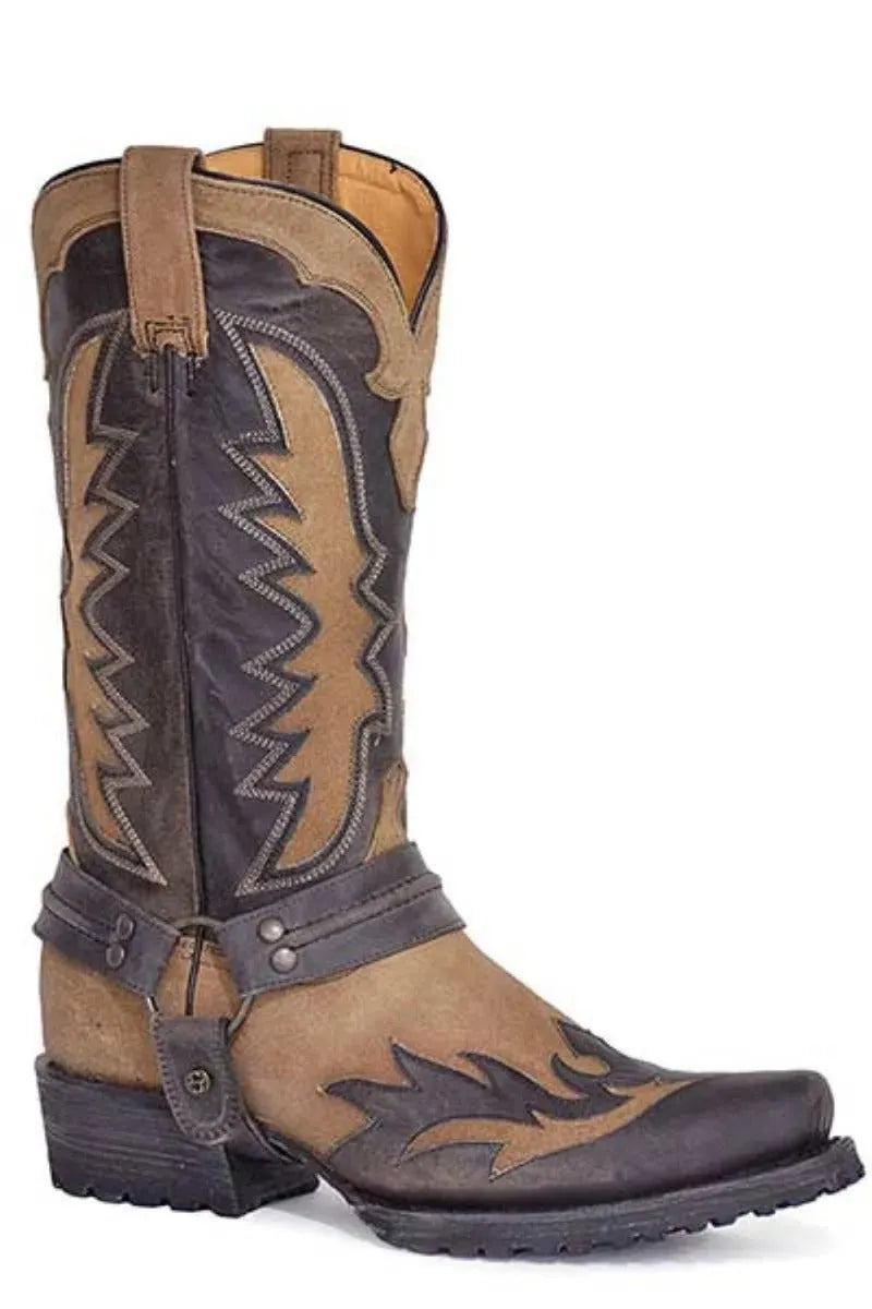 Stetson Outlaw Wings Biker (Tan) - Men's Cowboy Boot - Hatcountry