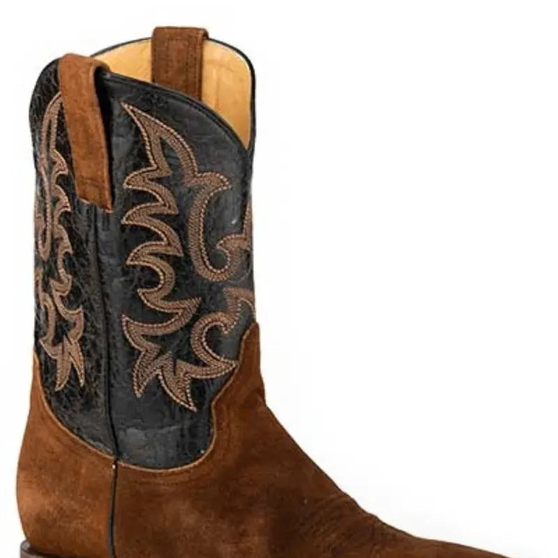 Stetson Obadiah (Black) - Men's Leather Suede Cowboy Boot - Hatcountry