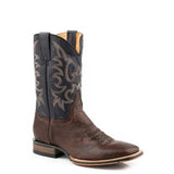 Stetson Midnight Rider (Black) - Men's Bison Leather Cowboy Boot