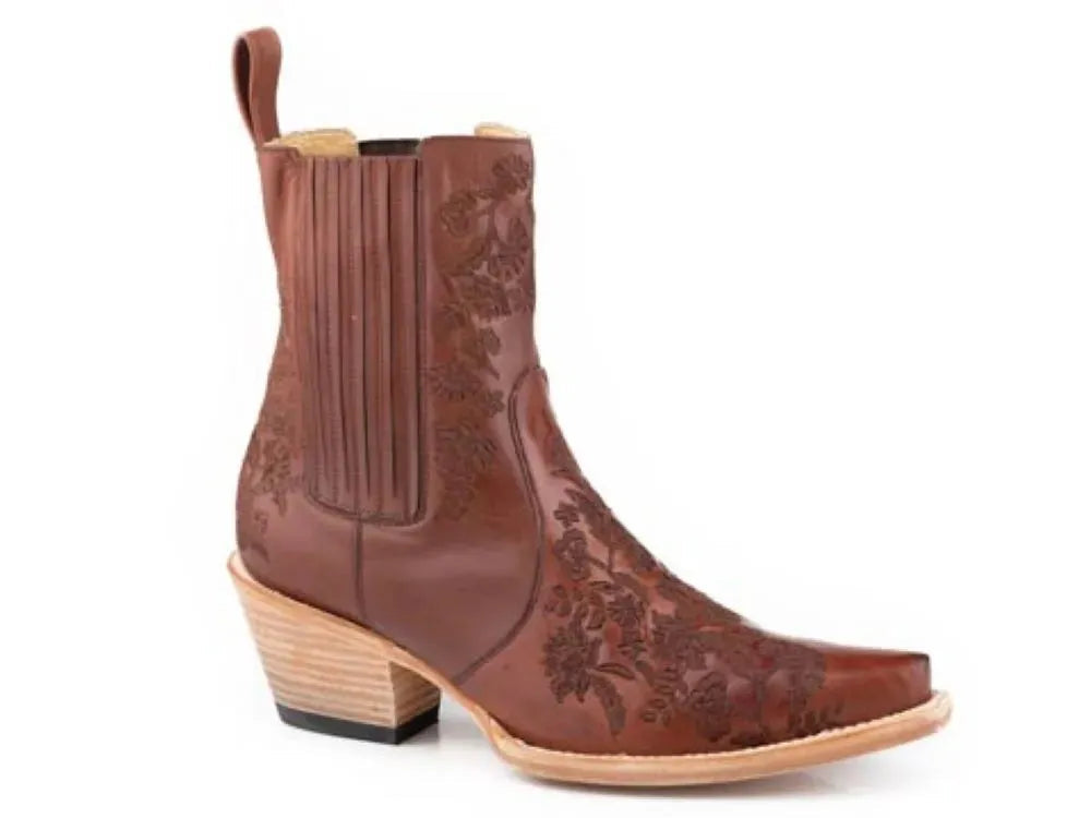 Stetson Cordelia (Brown) - Women's Leather Cowgirl Shoe Boot - Hatcountry