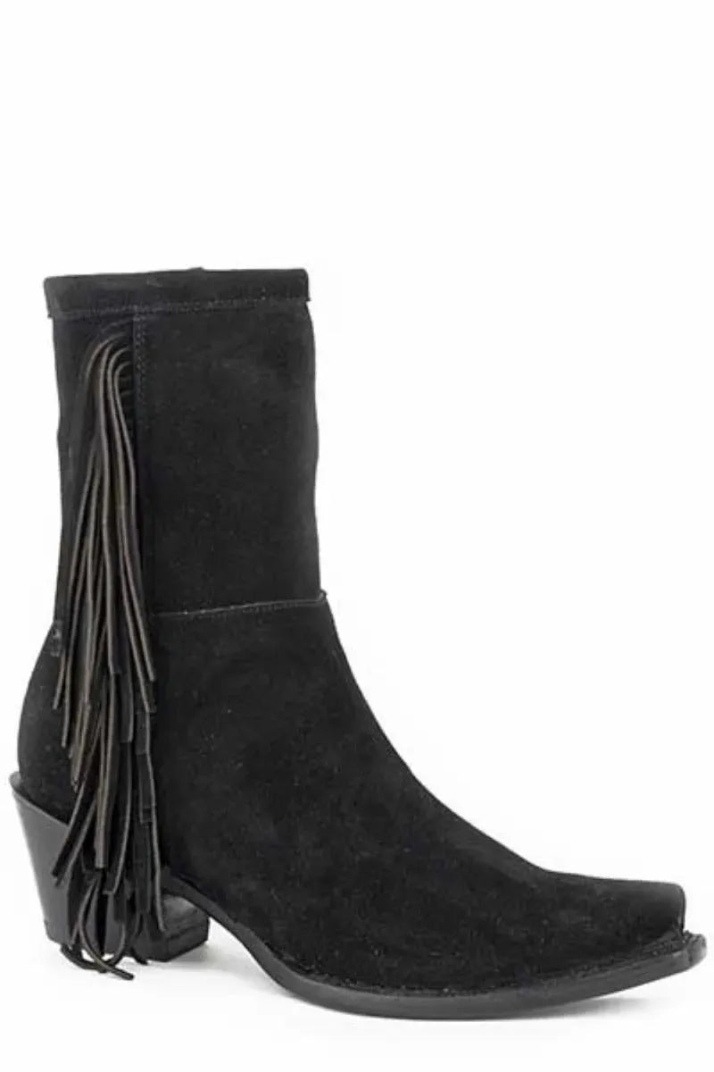 Stetson Halle (Black) - Women's Leather Suede Cowgirl Boot - Hatcountry