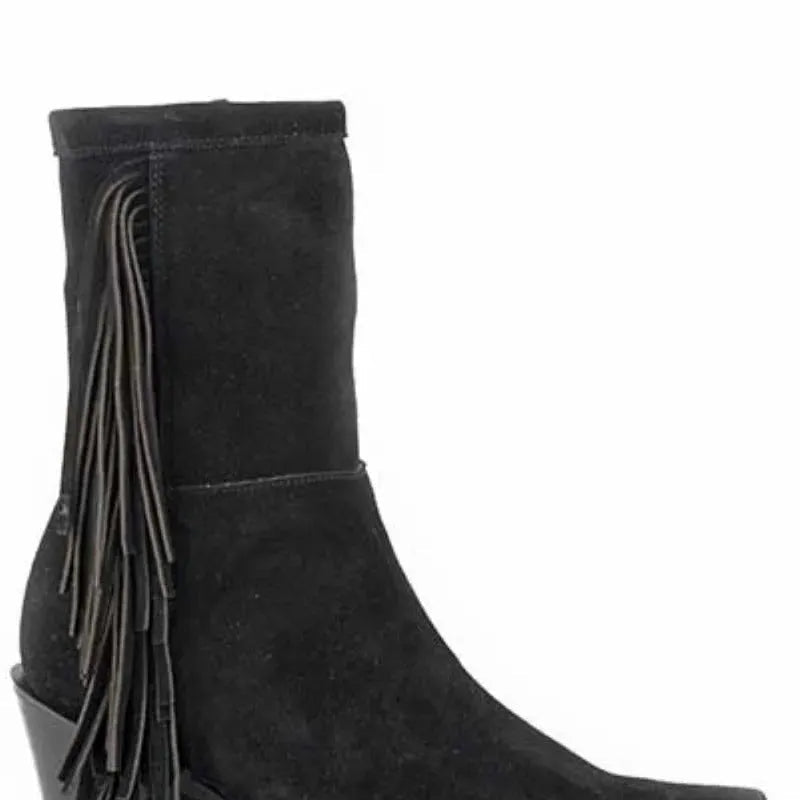 Stetson Halle (Black) - Women's Leather Suede Cowgirl Boot - Hatcountry