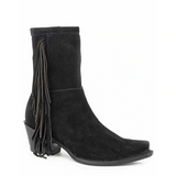 Stetson Halle (Black) - Women's Leather Suede Cowgirl Boot