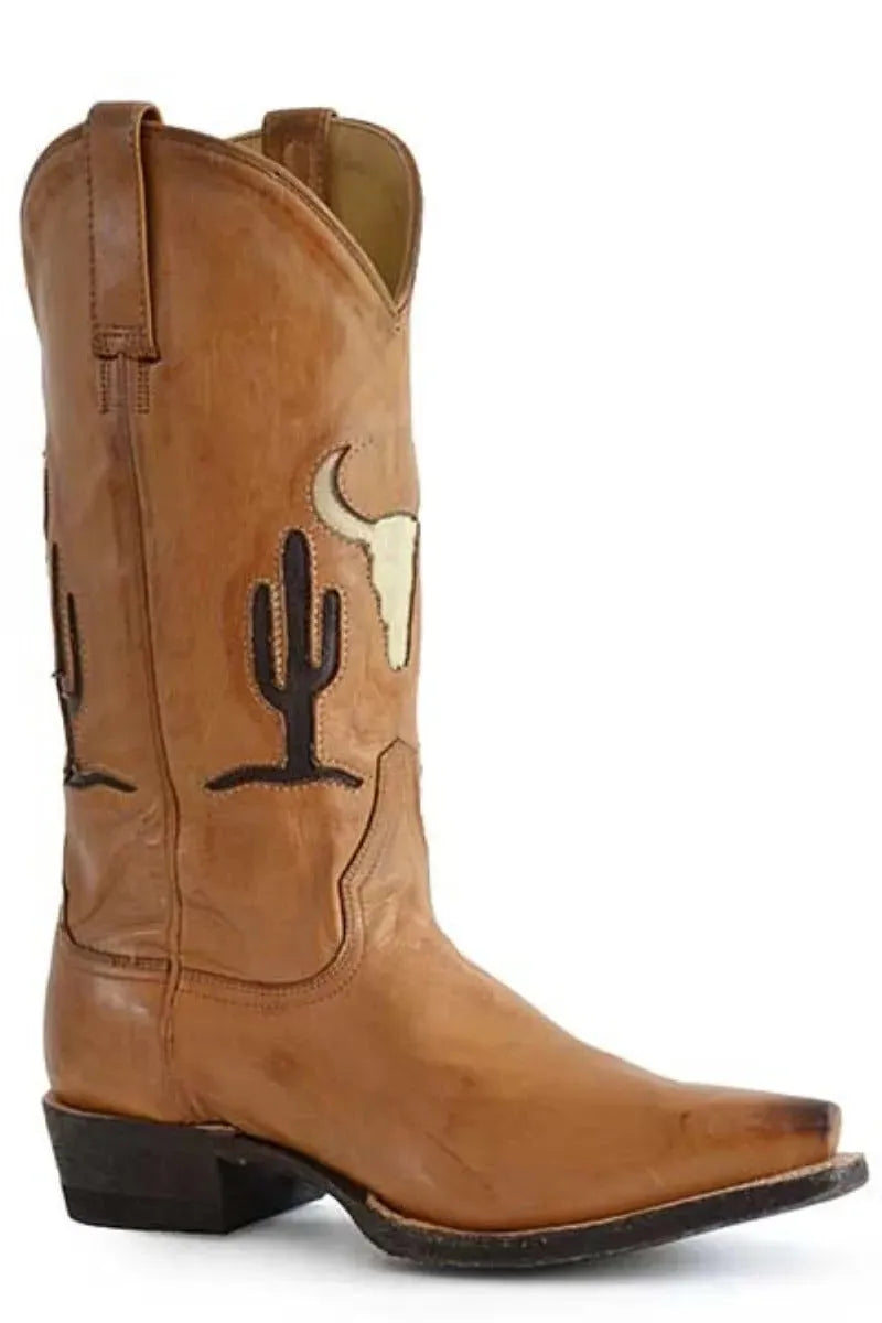 Stetson Tucson (Tan) - Women's Leather Cowgirl Boot - Hatcountry