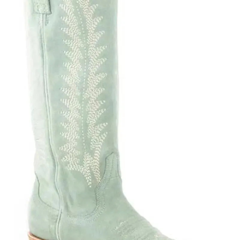 Stetson Emme (Blue) - Women's Leather Suede Cowgirl Boot - Hatcountry