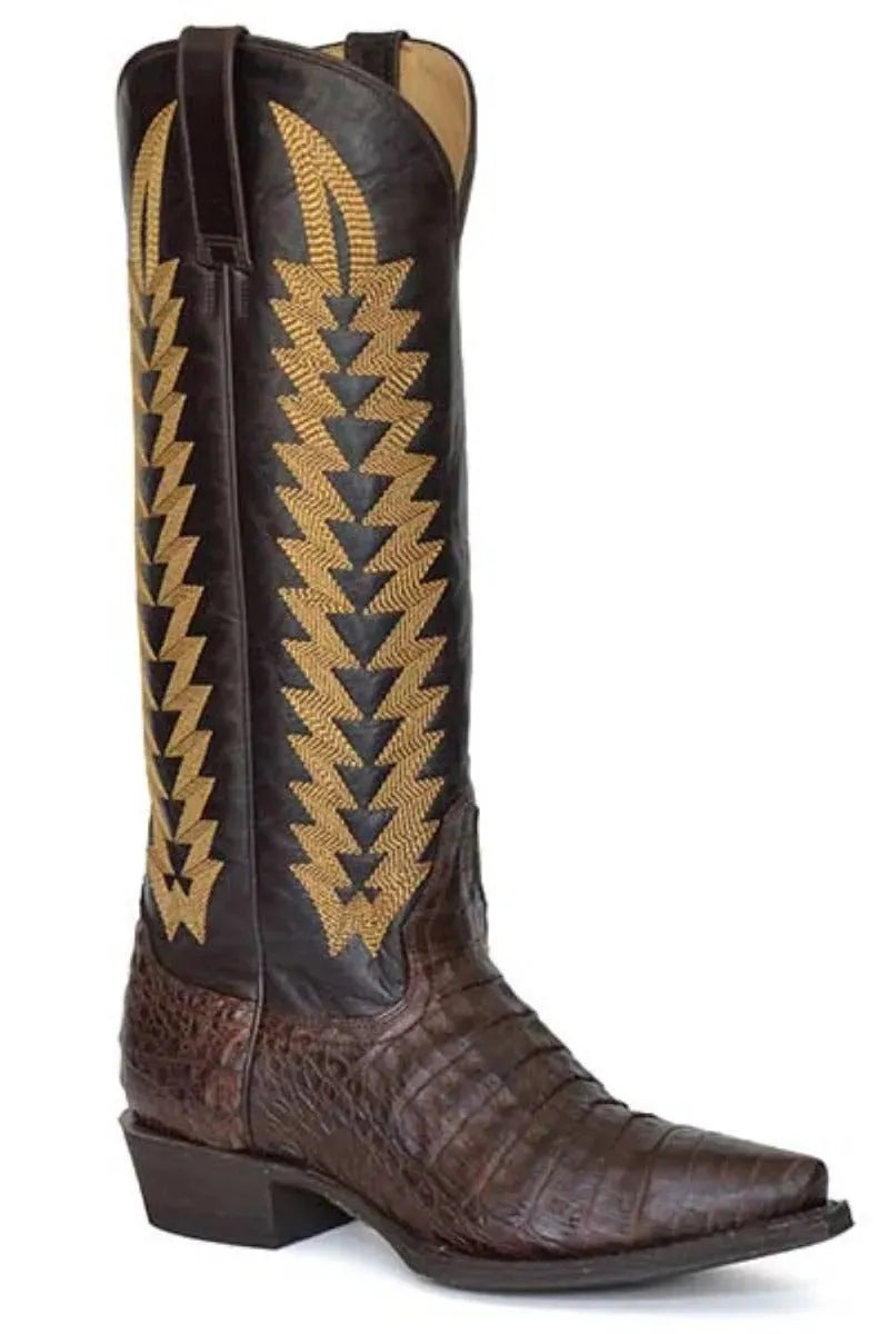 Stetson Kenzie (Black) - Women's Caiman Leather Cowgirl Boot - Hatcountry