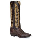 Stetson Kenzie (Black) - Women's Caiman Leather Cowgirl Boot