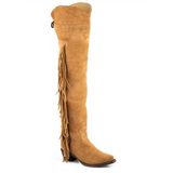 Stetson Glam (Tan) - Women's Suede Leather Cowgirl Boot