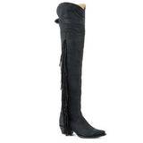Stetson Glam (Black) - Women's Suede Leather Cowgirl Boot