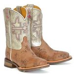 Tin Haul Yipee / A Girls Love Sole (White) - Little Kids/Big Kids Leather Cowgirl Boots - Hatcountry
