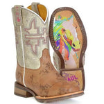 Tin Haul Yipee / A Girls Love Sole (White) - Little Kids/Big Kids Leather Cowgirl Boots - Hatcountry