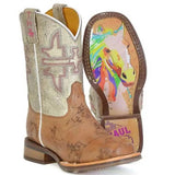 Tin Haul Yipee / A Girls Love Sole (White) - Little Kids/Big Kids Leather Cowgirl Boots - Hatcountry