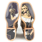 Tin Haul Toastin a Gnarly Shark / Beer Girl Sole (Brown Crackle) - Men's Leather Cowboy Boots - Hatcountry
