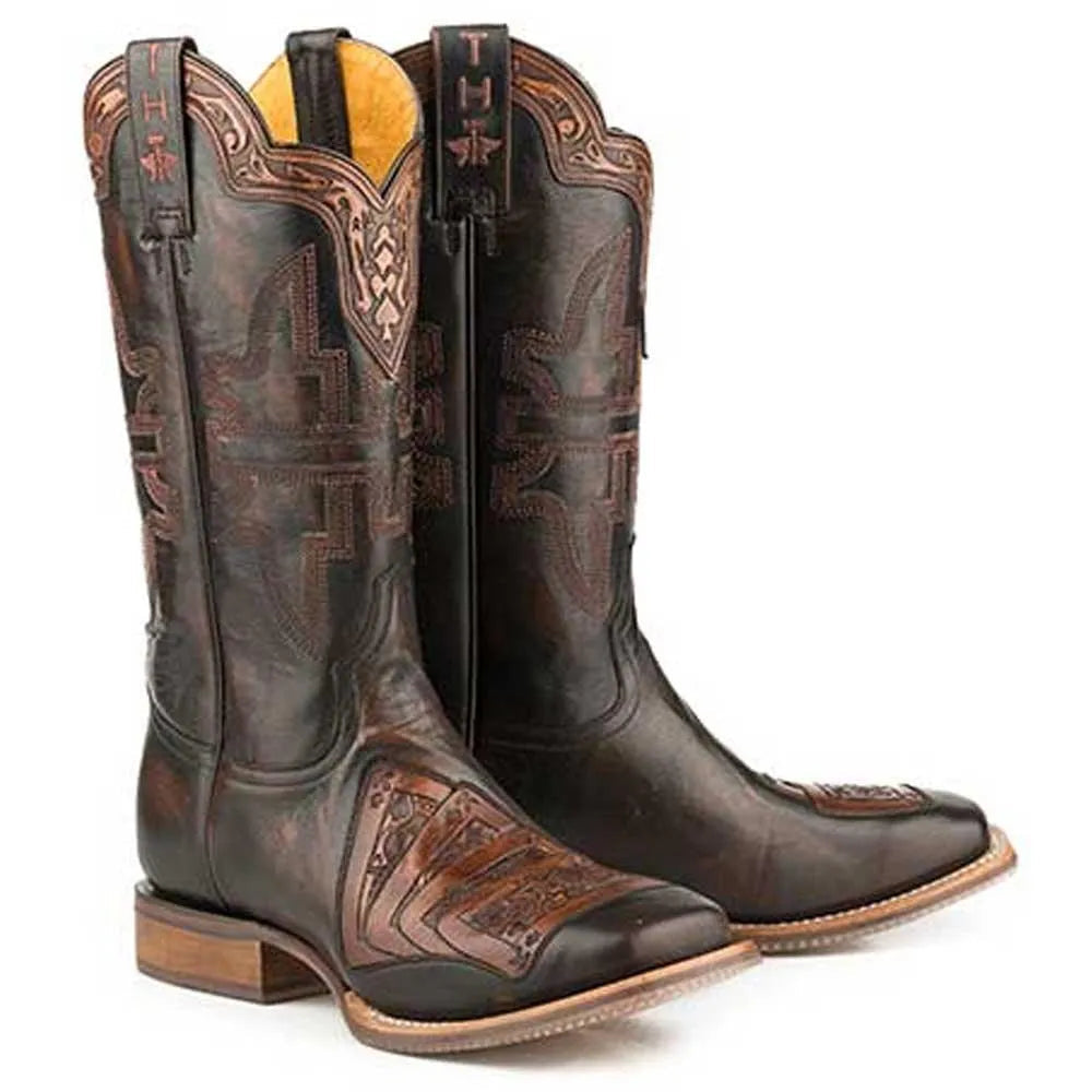 Tin Haul Kings / Gambling Legend ( Black) - Mens Leather Cowboy Boot - Hatcountry