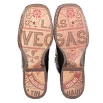 Tin Haul Kings / Gambling Legend ( Black) - Mens Leather Cowboy Boot - Hatcountry