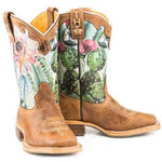 Tin Haul Cactilicious / Raised To be Sharp Sole (White) - Little Kids/Big Kids Leather Cowgirl Boots - Hatcountry