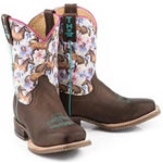 Tin Haul Daisy / My Bestfriend Sole (White) - Little Kids/Big Kids Leather Cowgirl Boots - Hatcountry