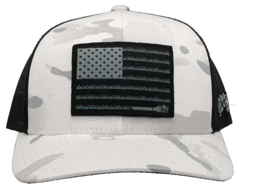 HOOey Liberty Roper Camo (White/Black) - Trucker Cap - Hatcountry