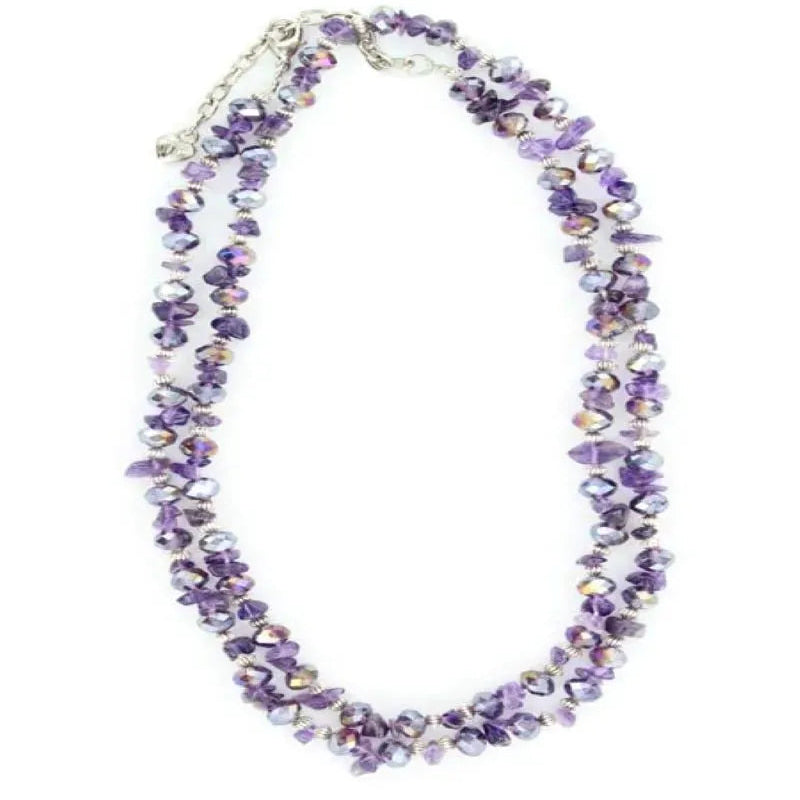 PU 35" Stone (Purple) - Womans Necklace - Hatcountry