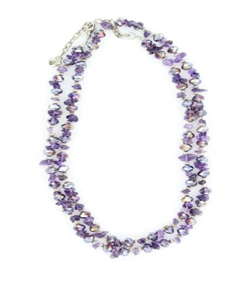 PU 35" Stone (Purple) - Womans Necklace - Hatcountry