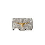 3D Gold LongHorn Motif - Mens RFID Wallet - Hatcountry
