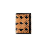 3D Checkered Card Suits - Men's Tri-Fold Wallet