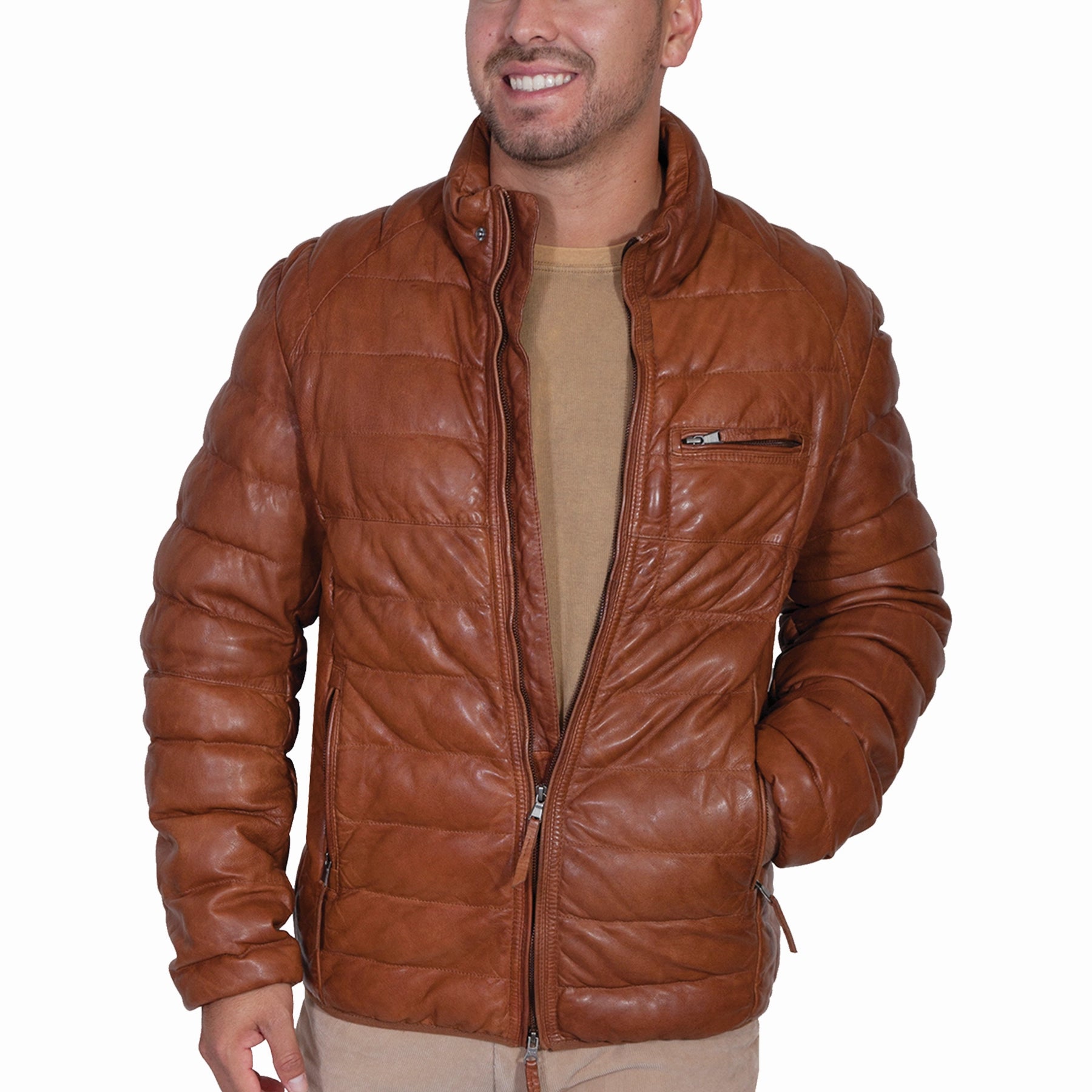 Scully 512 Ribbed Leather - Men's Leather Jacket