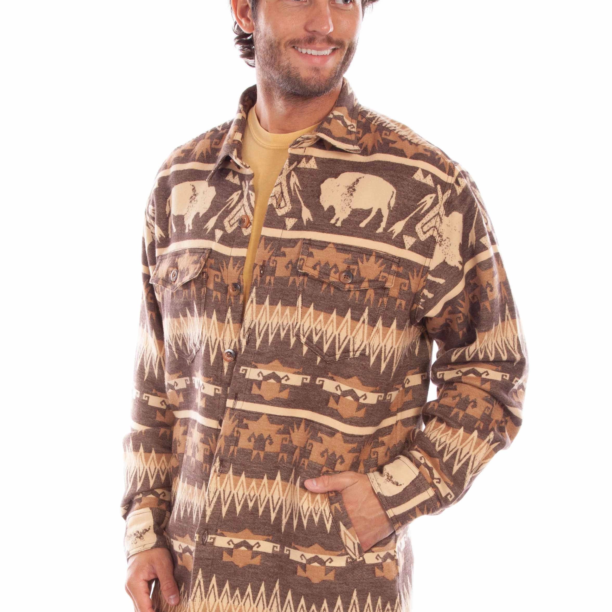 Scully Buffalo Run - Men's Western Flannel Shirt Jacket