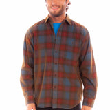 Scully Point Collar (5341) - Men's Plaid Corduroy Shirt