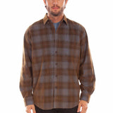 Scully Point Collar (5342) - Men's Plaid Corduroy Shirt