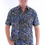 Scully Navy Batik (5377) - Men's Casual Shirt