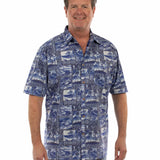 Scully Hawaiian Stamps (5401) - Men's Casual Shirt