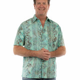 Scully Teal Batik (5403) - Men's Casual Shirt